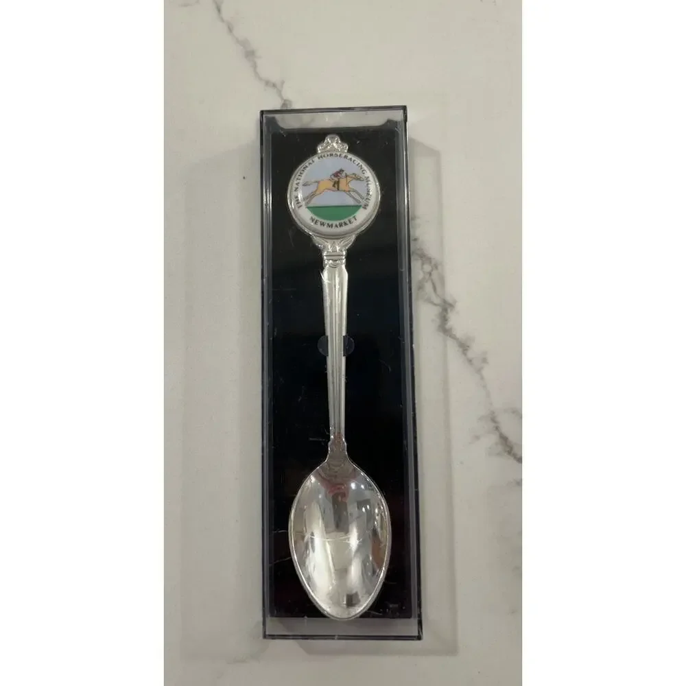 Vtg National Horseracing Museum Souvenir Silverplate Spoon New Market Equestrian